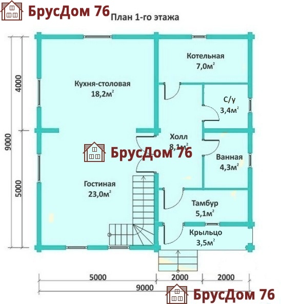 Проект №16 дом из бруса 9х9 - Ярославль