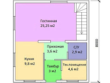 Проект №28 дом из бруса 7,5х8 - Ярославль