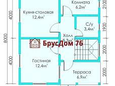 Проект №9 дом из бруса 7х8 - Ярославль