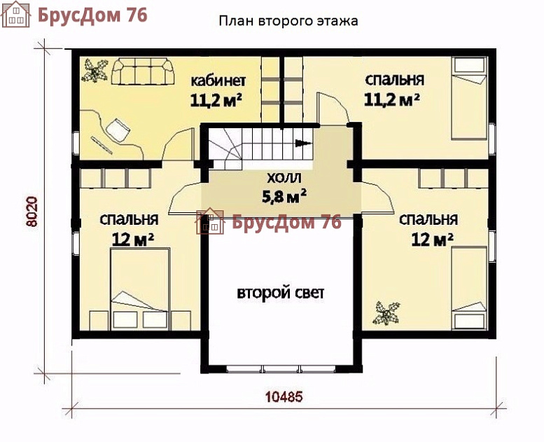 Проект №29 дом из бруса 8х10,5 - Ярославль