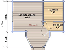Проект №12 - баня из бруса 4,5х5 - Ярославль