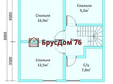 Проект №12 дом из бруса 7,5х8 - Ярославль