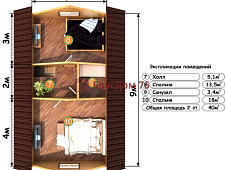 Проект №44 дом из бруса 6х9 - Ярославль