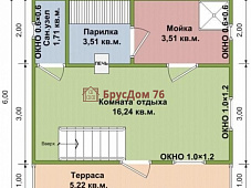 Проект №33 баня из бруса 6х6  - Ярославль